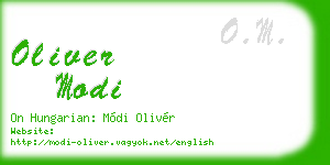 oliver modi business card